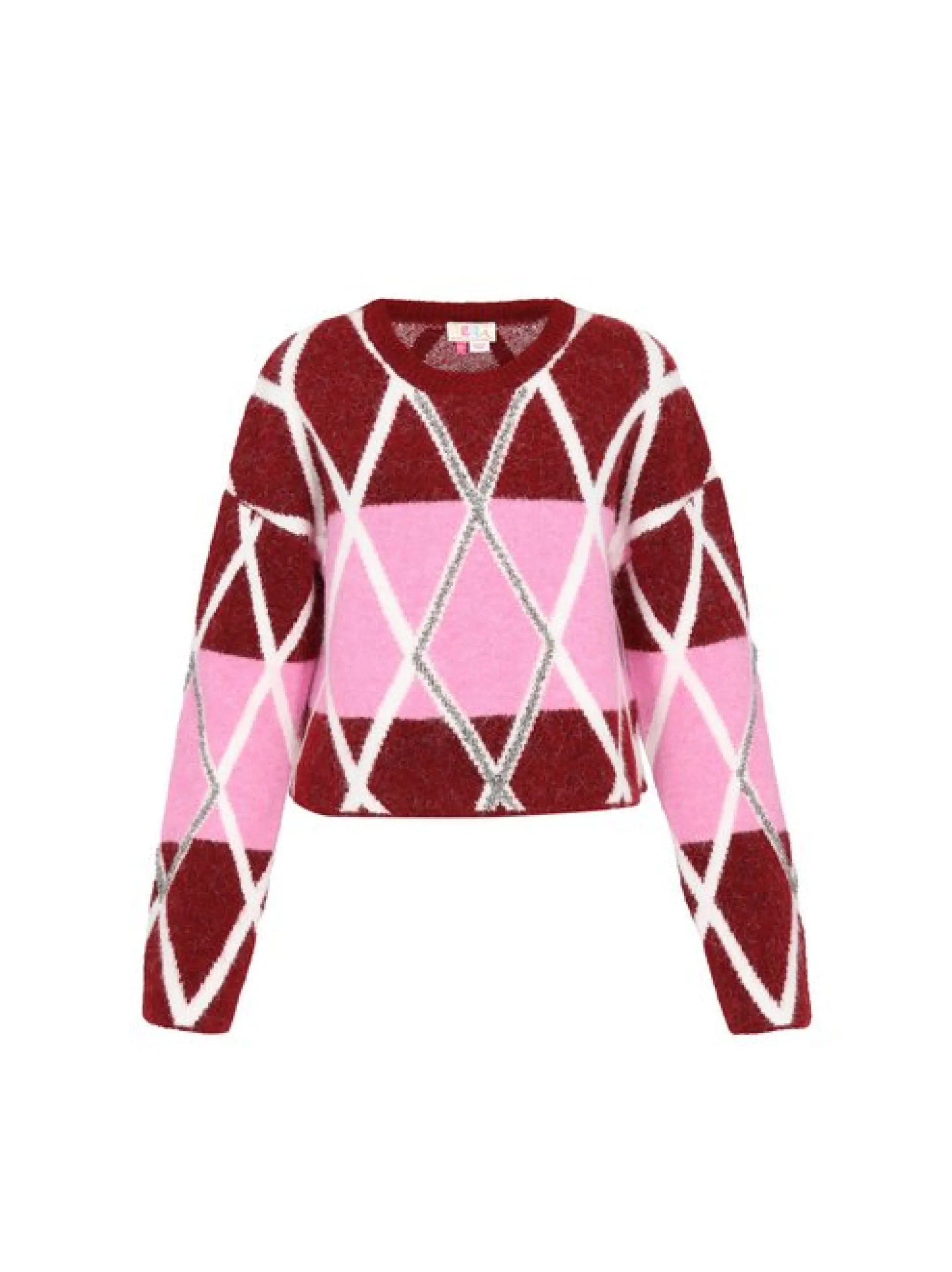 IZIA Damen Pullover in bordeaux - Ausschnitt: Rundhals
