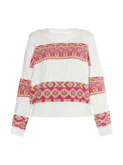 IZIA Damen Pullover in ecru - Ausschnitt: Rundhals