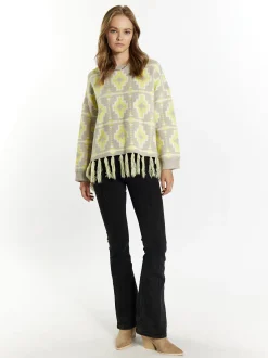 IZIA Damen Pullover in grau - Ausschnitt: Rundhals