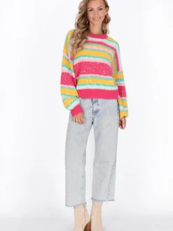 IZIA Damen Pullover in mehrfarbig - Ausschnitt: Rundhals