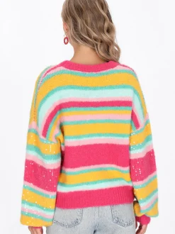 IZIA Damen Pullover in mehrfarbig - Ausschnitt: Rundhals