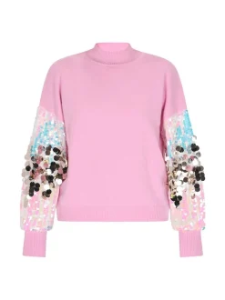 IZIA Damen Pullover in pink - Ausschnitt: ohne Kragen