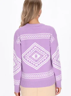 IZIA Damen Pullover in purple - Ausschnitt: Rundhals