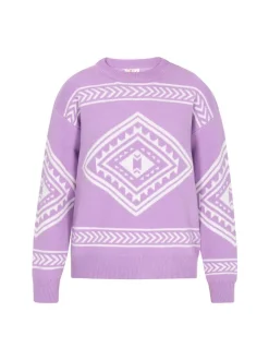 IZIA Damen Pullover in purple - Ausschnitt: Rundhals