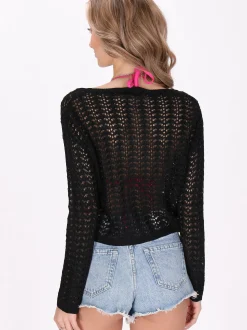 IZIA Damen Pullover in schwarz - Ausschnitt: Rundhals