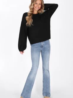 IZIA Damen Pullover in schwarz - Ausschnitt: Rundhals