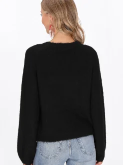IZIA Damen Pullover in schwarz - Ausschnitt: Rundhals