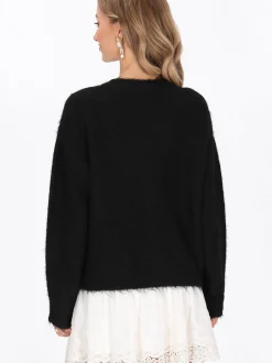 IZIA Damen Pullover in schwarz - Ausschnitt: Rundhals