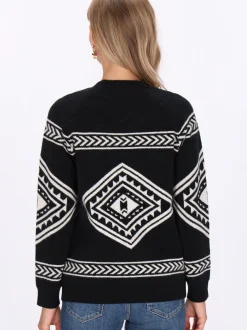 IZIA Damen Pullover in schwarz - Ausschnitt: Rundhals