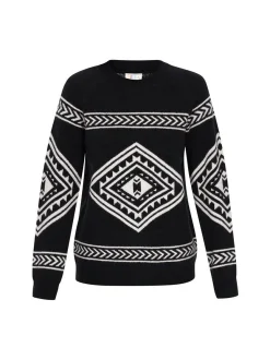 IZIA Damen Pullover in schwarz - Ausschnitt: Rundhals