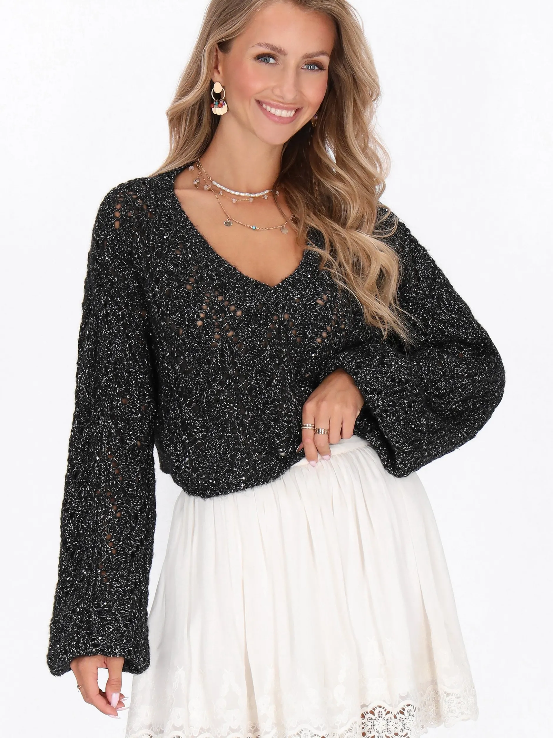 IZIA Damen Pullover in schwarz
