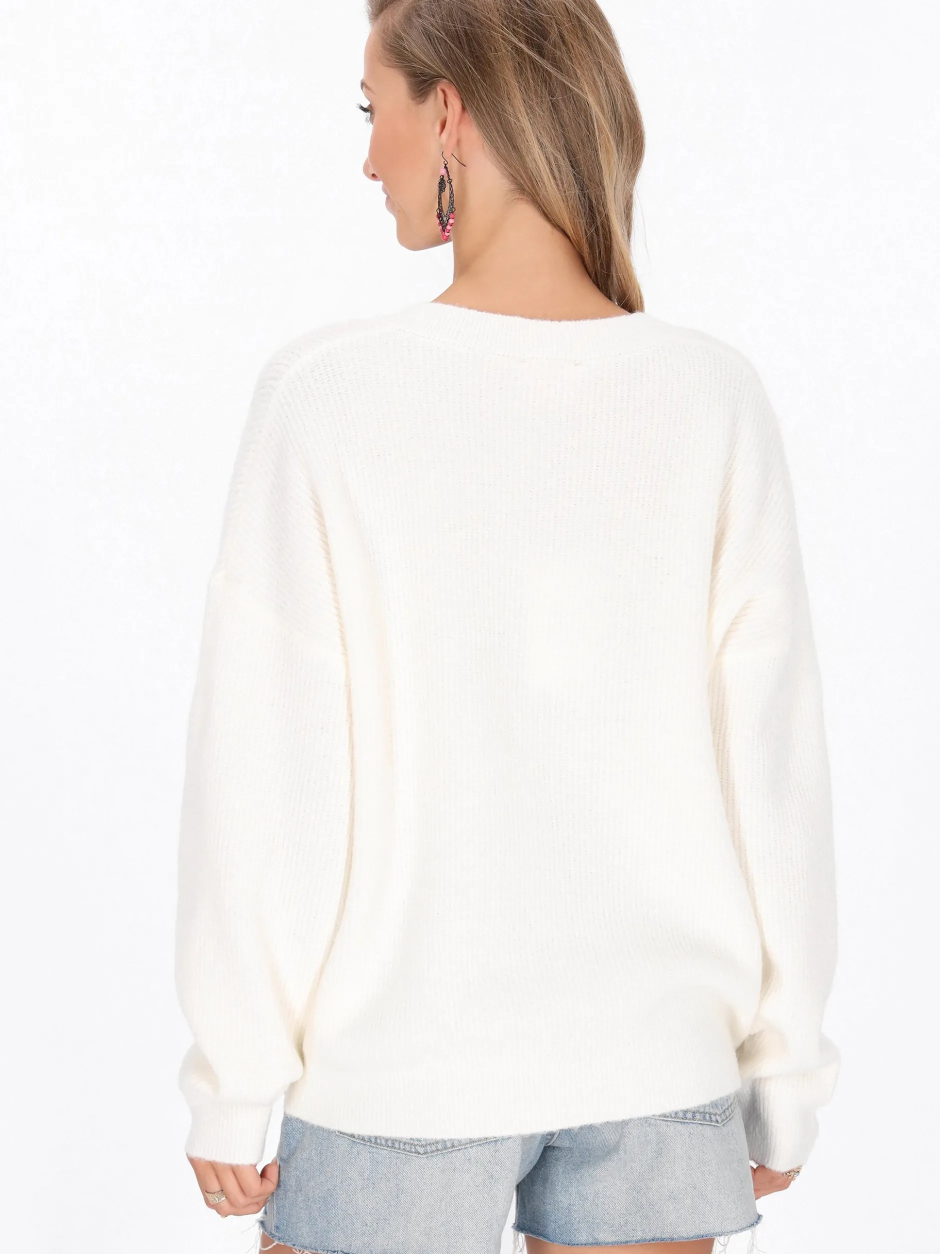IZIA Damen Pullover in weiß