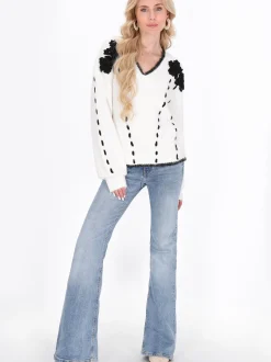 IZIA Damen Pullover in weiß