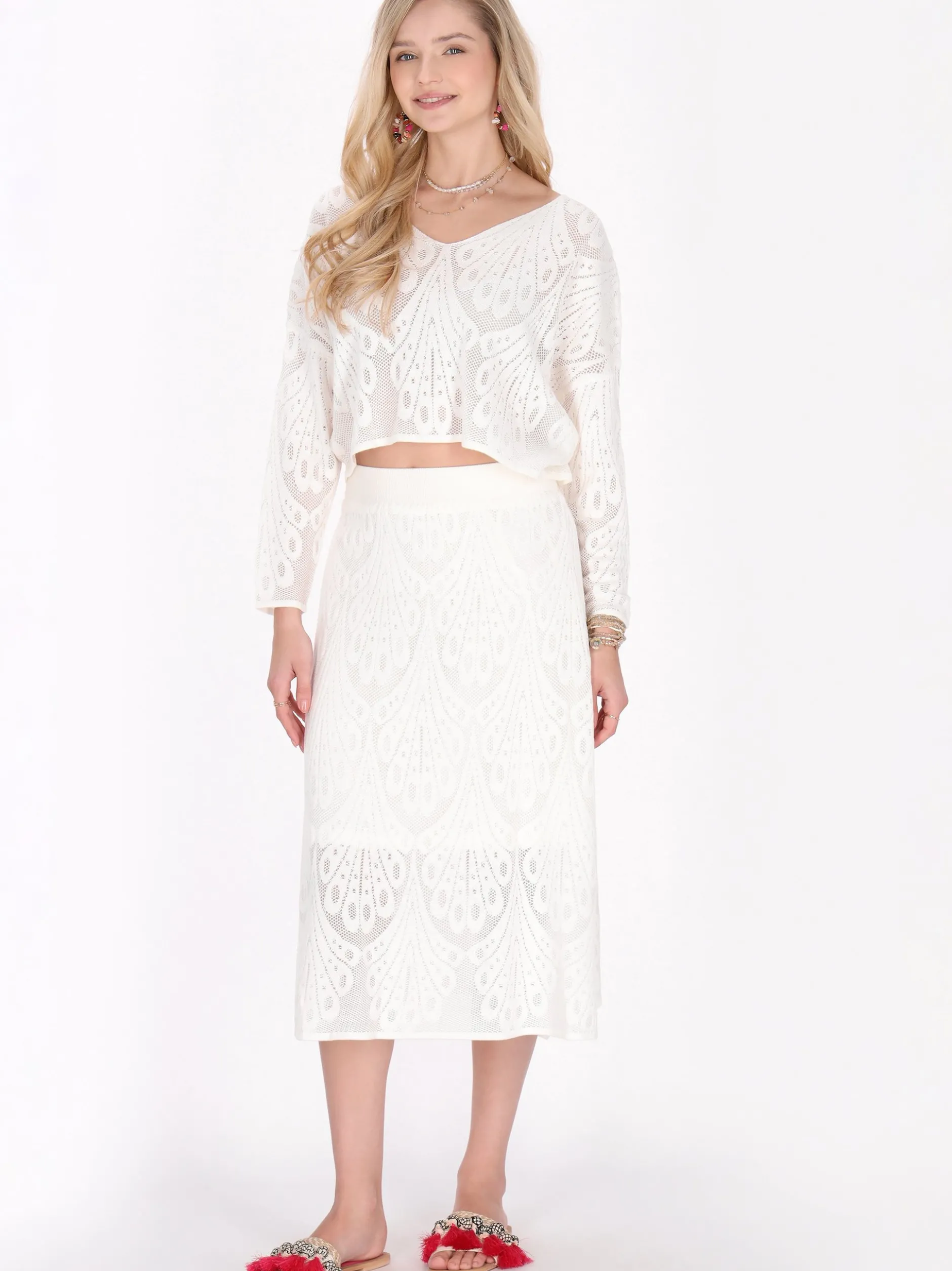 IZIA Damen Pullover in weiß