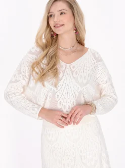 IZIA Damen Pullover in weiß