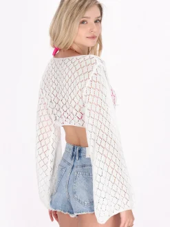 IZIA Damen Pullover in weiß