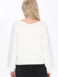 IZIA Damen Pullover in weiß