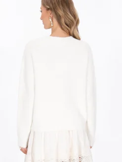 IZIA Damen Pullover in weiß - Ausschnitt: Rundhals