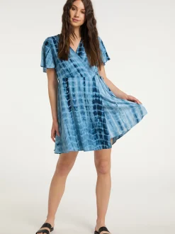 IZIA Damen Sommerkleid in blau - Länge: mittel