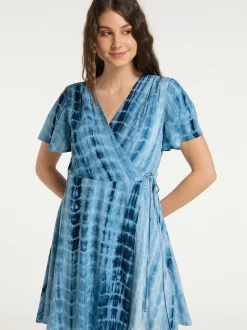 IZIA Damen Sommerkleid in blau - Länge: mittel