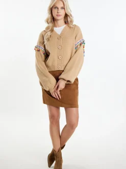 IZIA Damen Strickjacke in beige