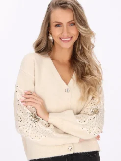 IZIA Damen Strickjacke in beige