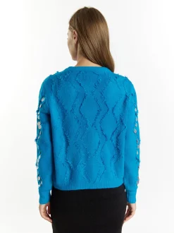 IZIA Damen Strickjacke in blau