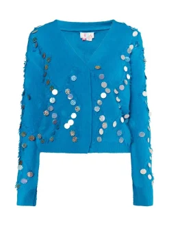 IZIA Damen Strickjacke in blau