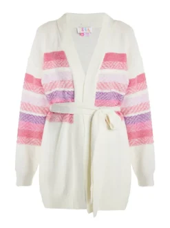 IZIA Damen Strickjacke in ecru - Ausschnitt: ohne Kragen