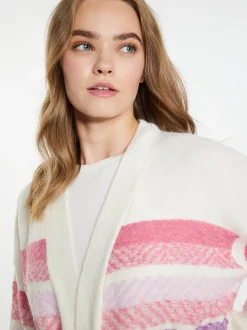 IZIA Damen Strickjacke in ecru - Ausschnitt: ohne Kragen