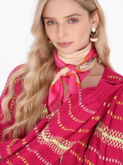 IZIA Damen Strickjacke in fuchsia