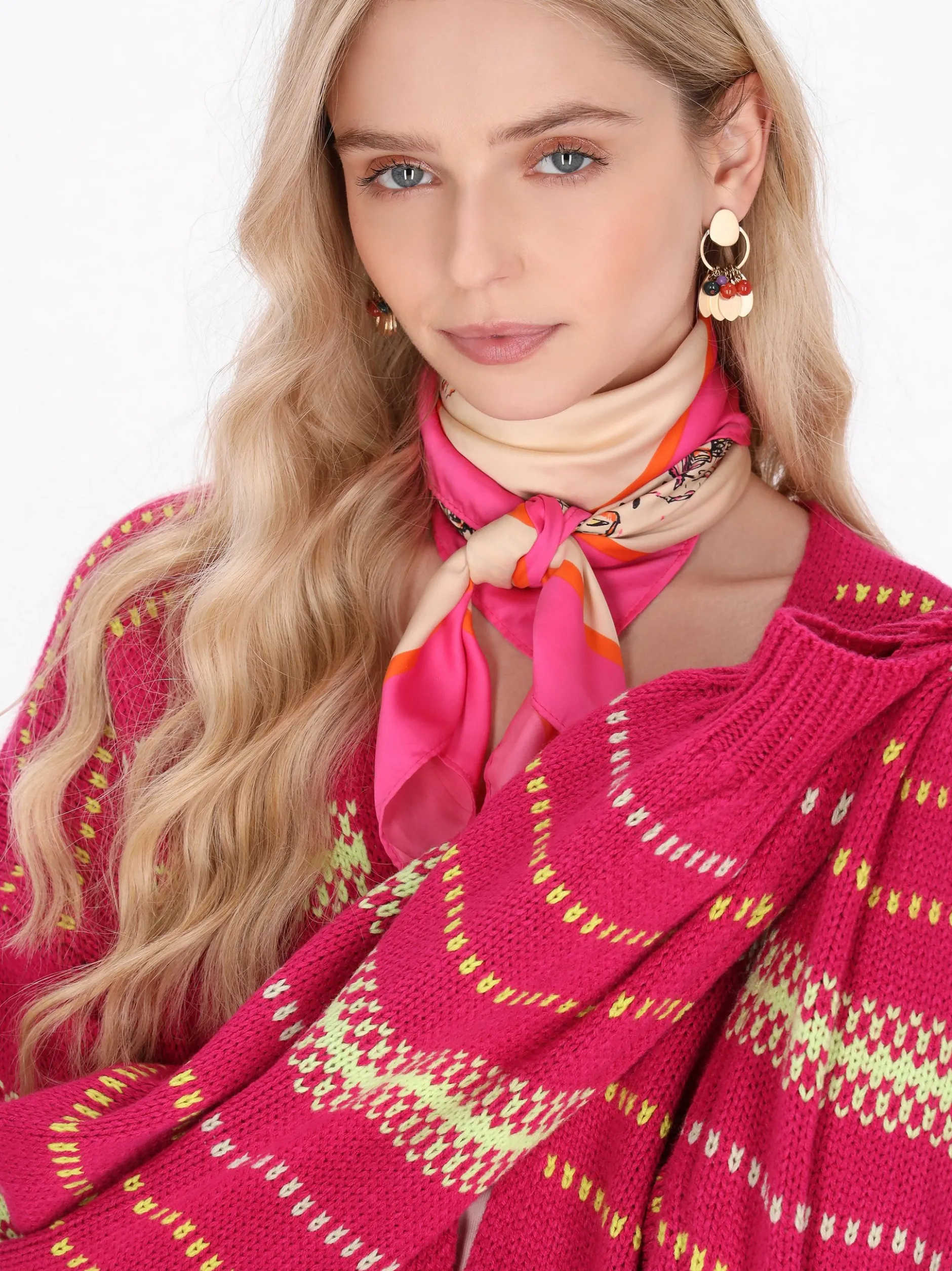 IZIA Damen Strickjacke in fuchsia