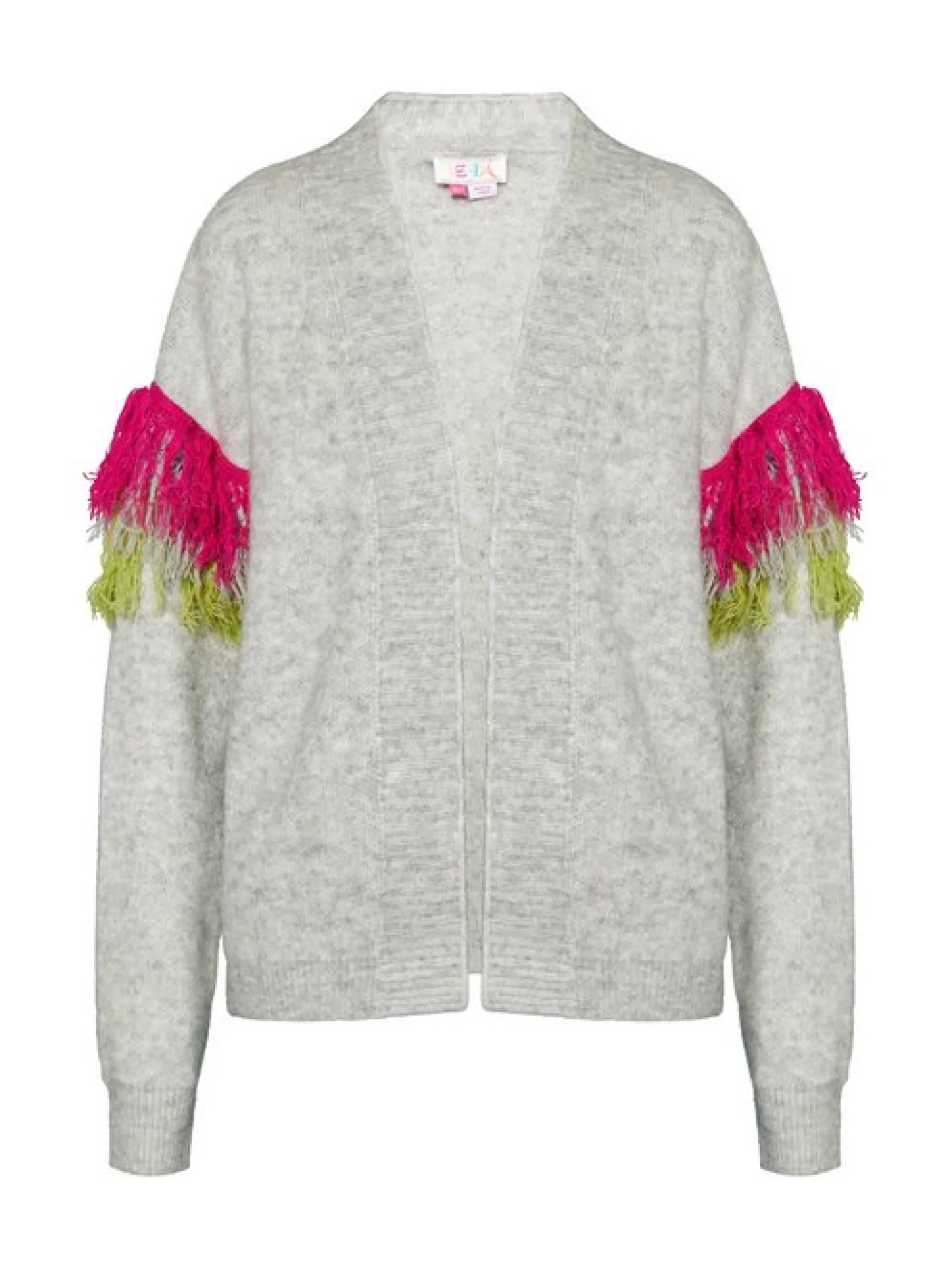 IZIA Damen Strickjacke in grau - Ausschnitt: ohne Kragen