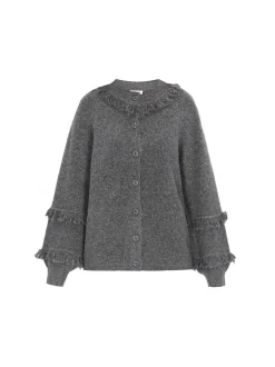 IZIA Damen Strickjacke in grau