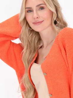 IZIA Damen Strickjacke in orange
