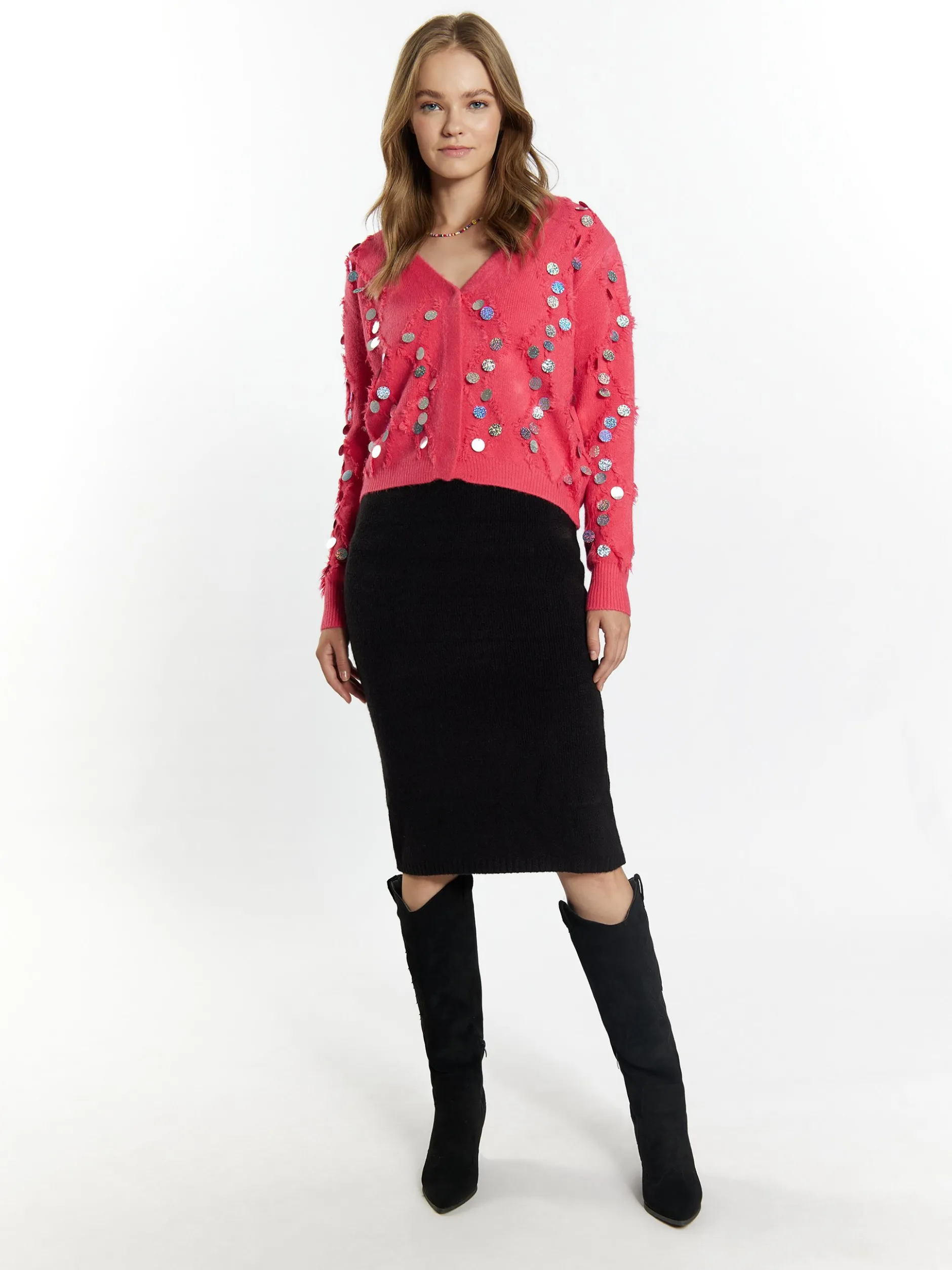 IZIA Damen Strickjacke in pink