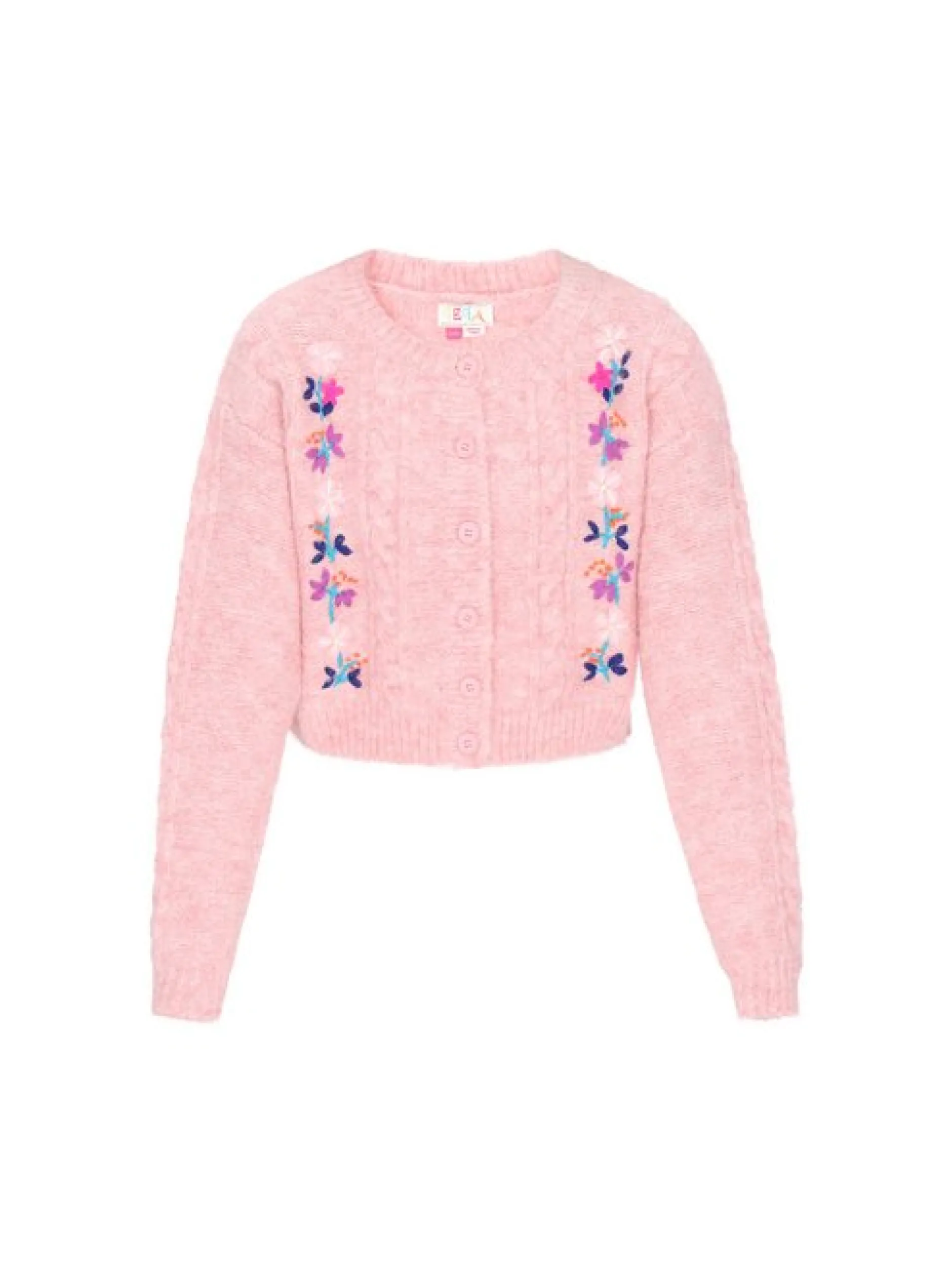 IZIA Damen Strickjacke in rosa - Ausschnitt: Rundhals