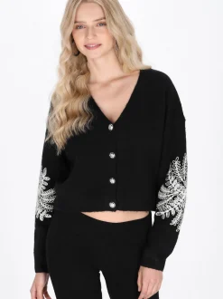 IZIA Damen Strickjacke in schwarz