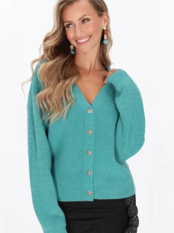 IZIA Damen Strickjacke in türkis