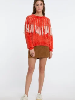IZIA Damen Strickpullover in orange