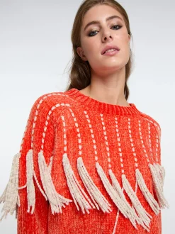 IZIA Damen Strickpullover in orange