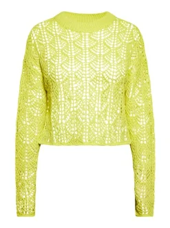 IZIA Damen Strickpullover in grün - Ausschnitt: Rundhals