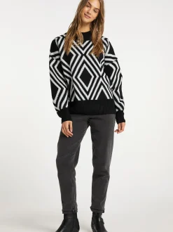 IZIA Damen Strickpullover in mehrfarbig