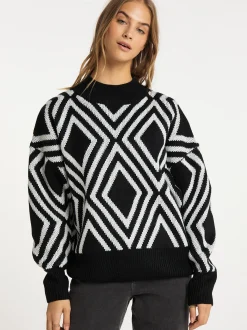 IZIA Damen Strickpullover in mehrfarbig