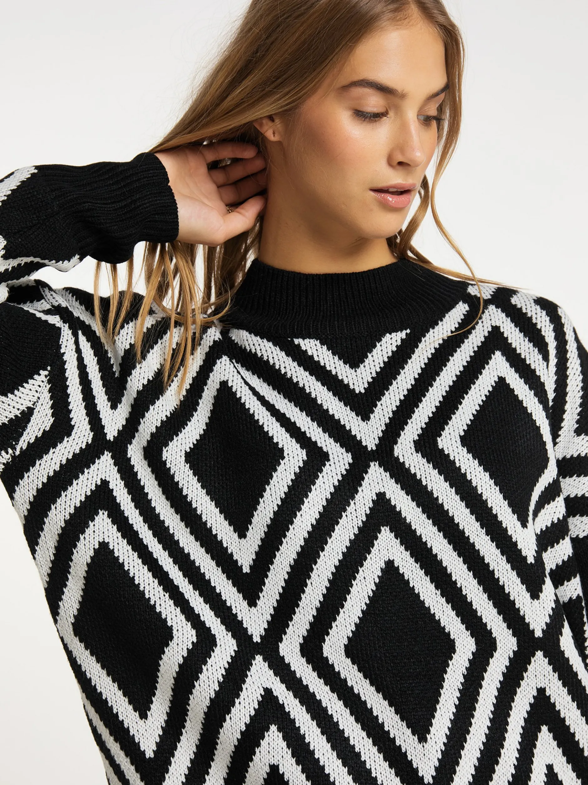 IZIA Damen Strickpullover in mehrfarbig