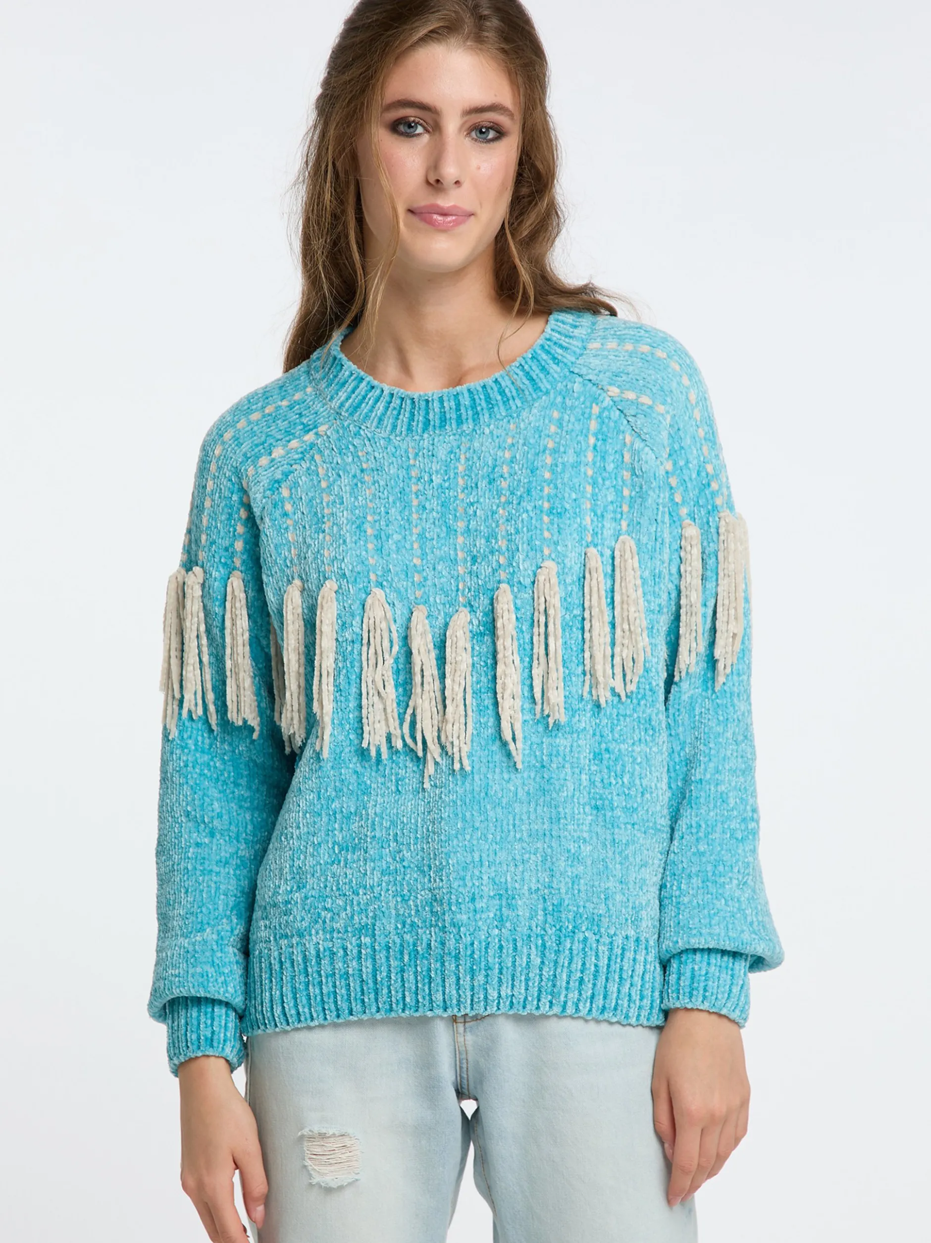 IZIA Damen Strickpullover in türkis