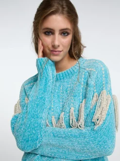 IZIA Damen Strickpullover in türkis
