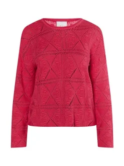 IZIA Damen Strickpullover in pink - Ausschnitt: Rundhals