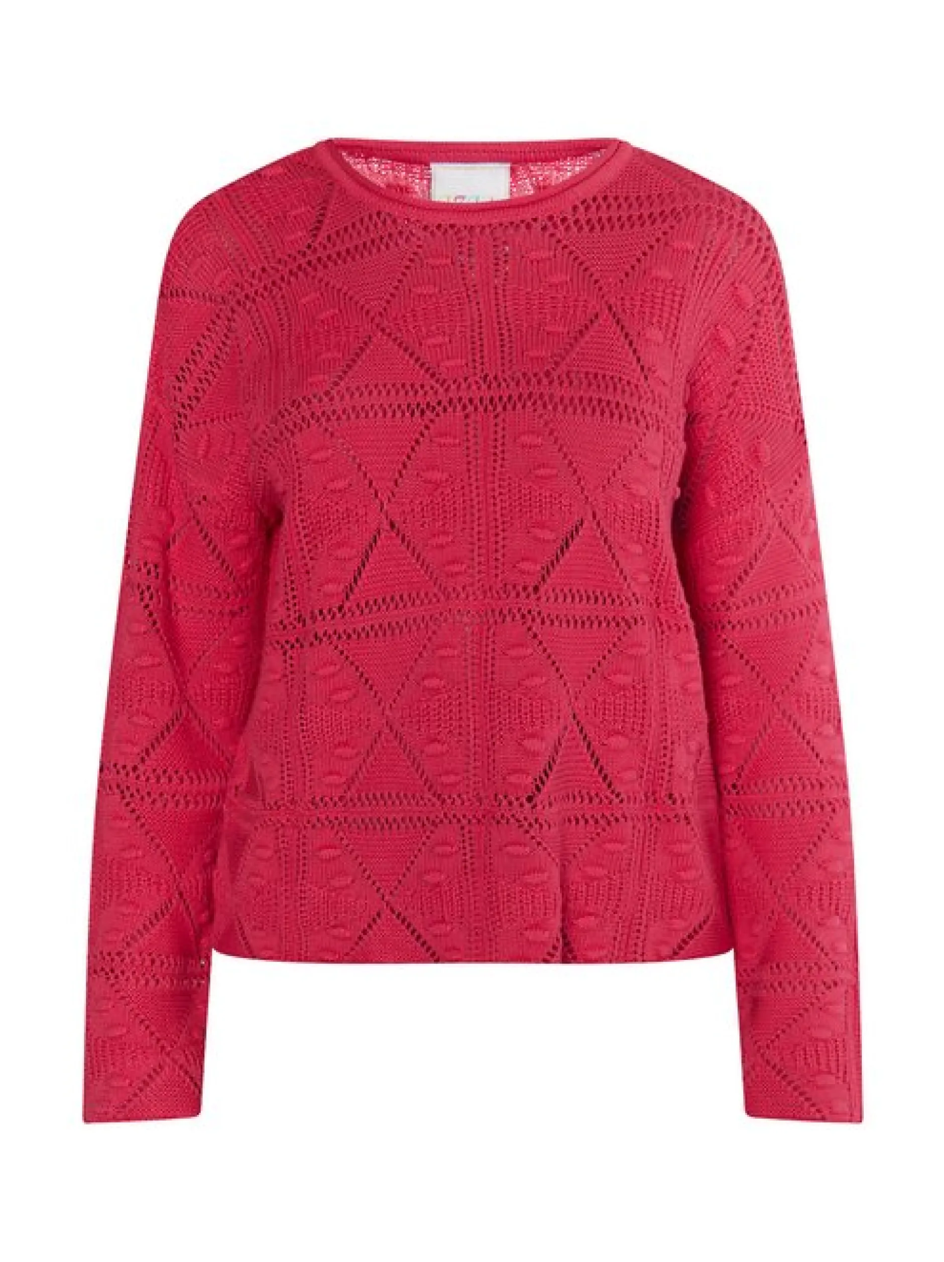 IZIA Damen Strickpullover in pink - Ausschnitt: Rundhals
