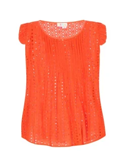 IZIA Damen Top in orange - Ausschnitt: Rundhals